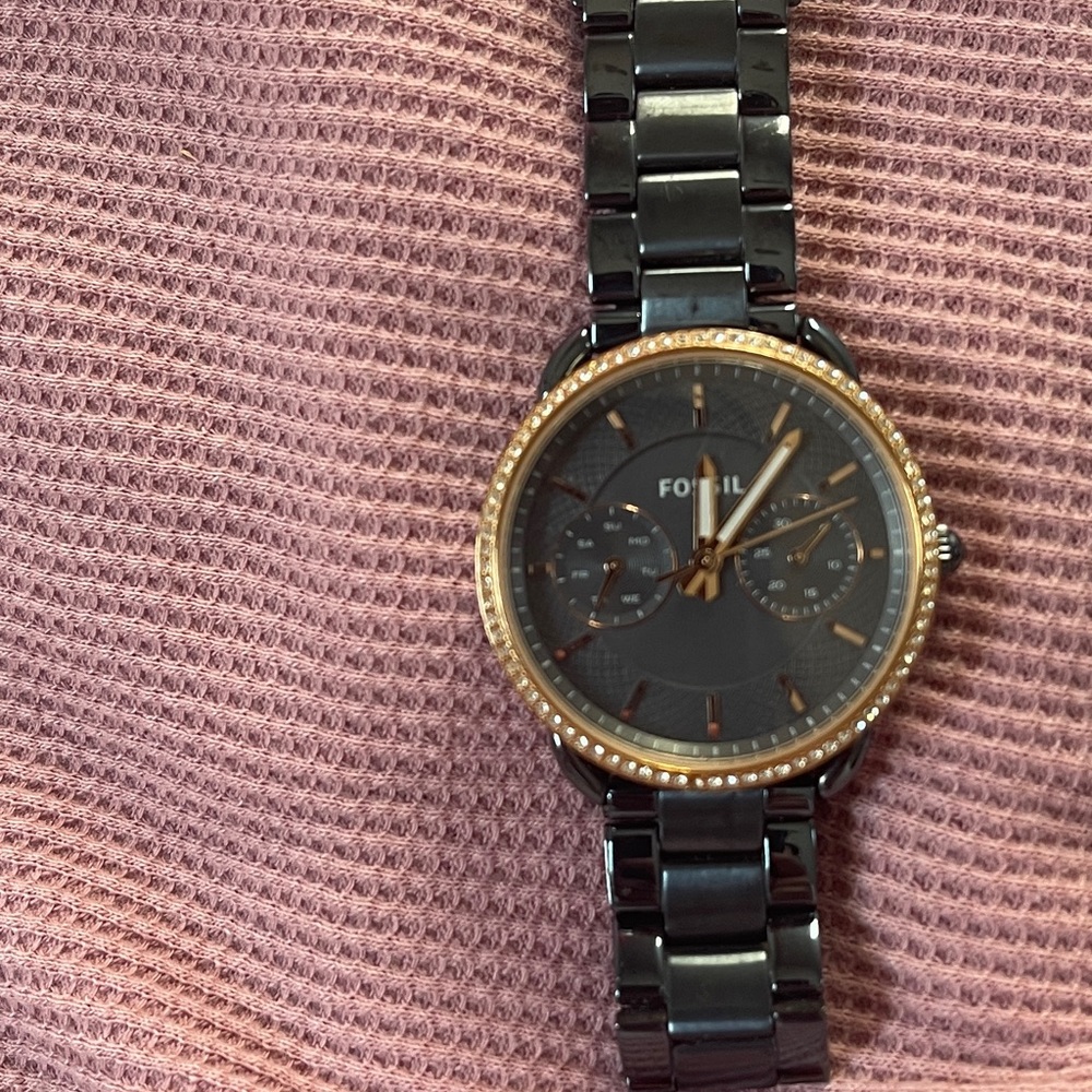 Womens Black Fossil Watch